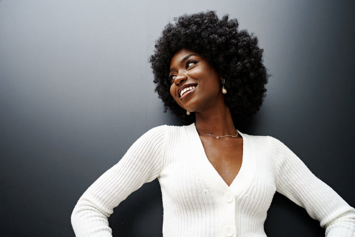 Woman with 4c hair