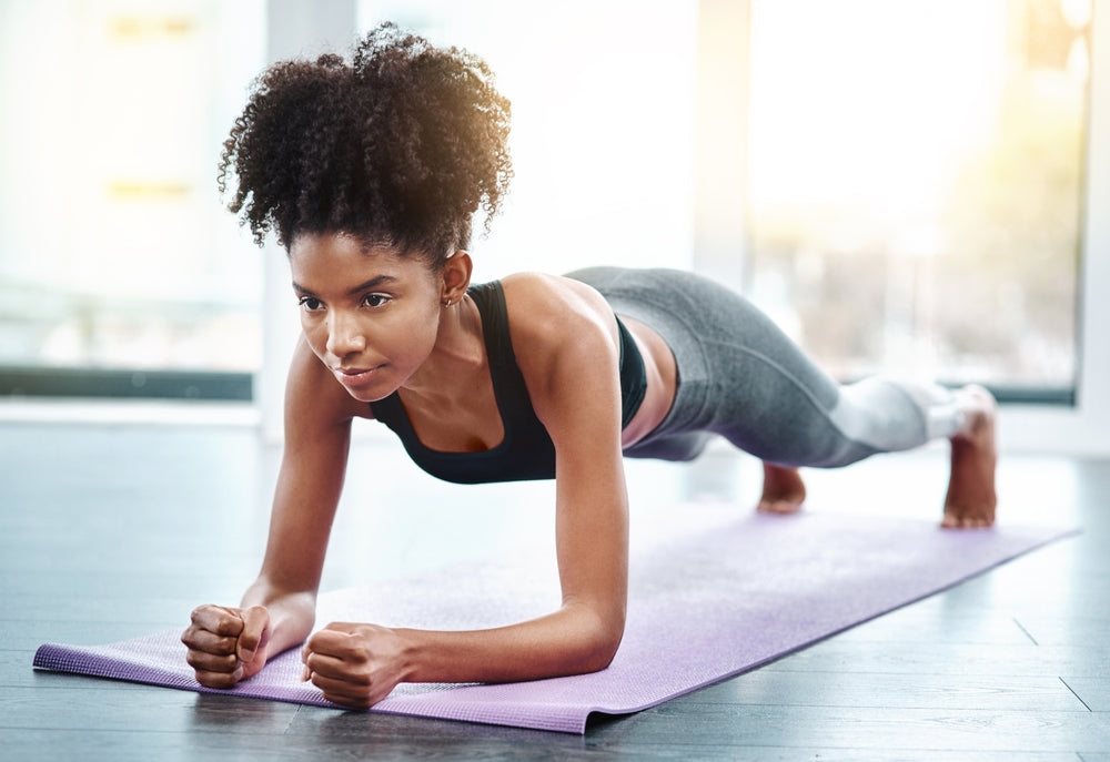 A woman working out