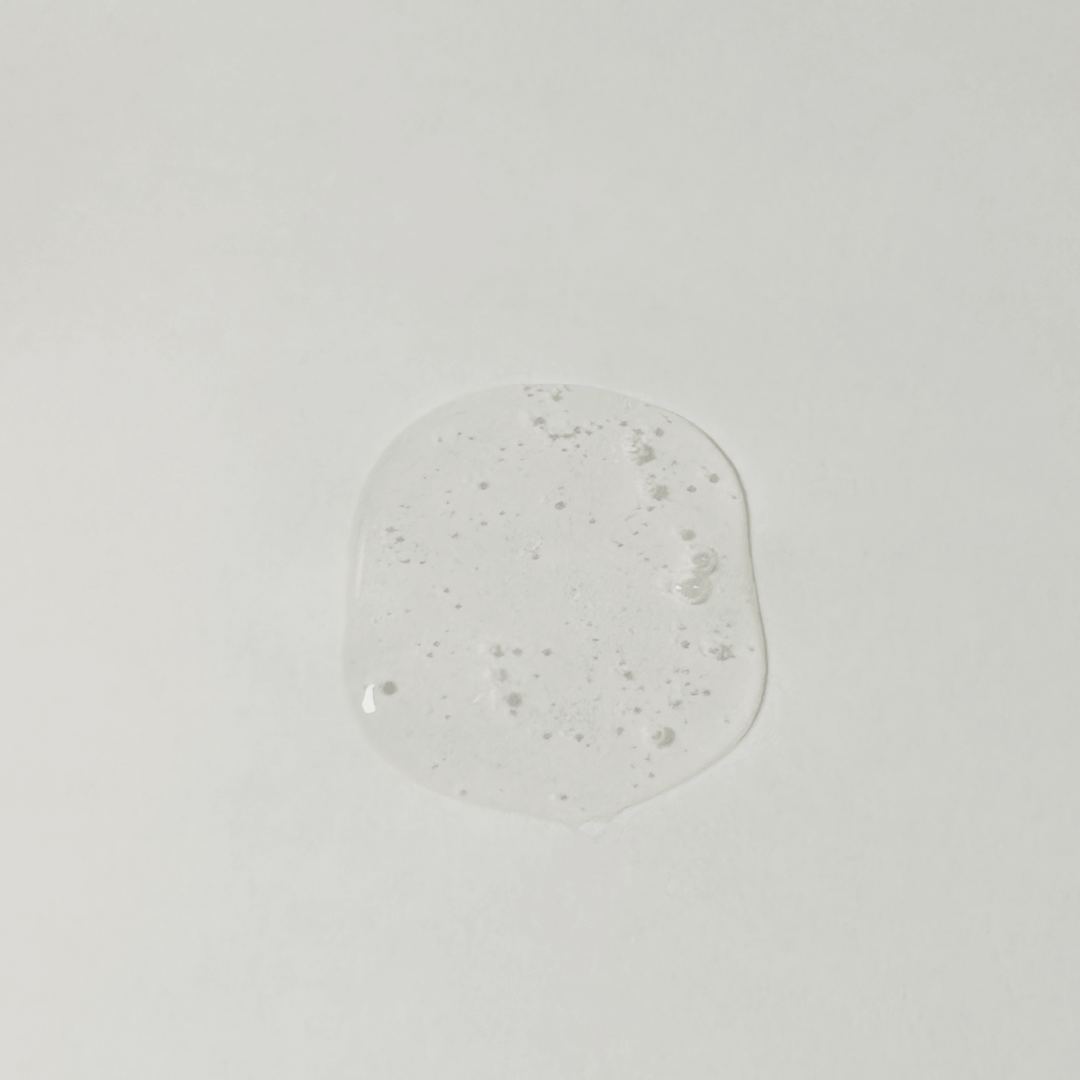 Blob of Clarify Me shampoo on plain background