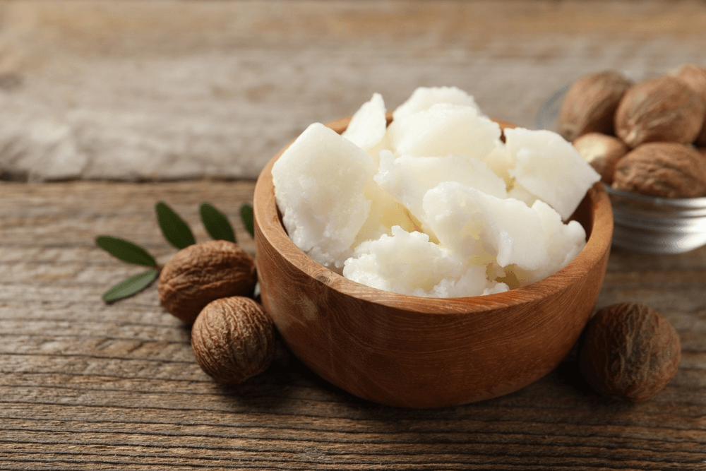 Raw shea butter in a bowl