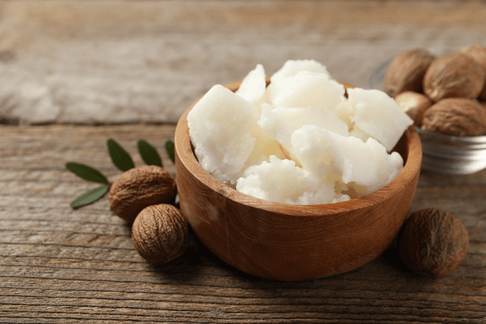 Raw shea butter in a bowl
