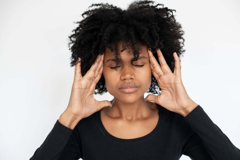 a woman in  distress