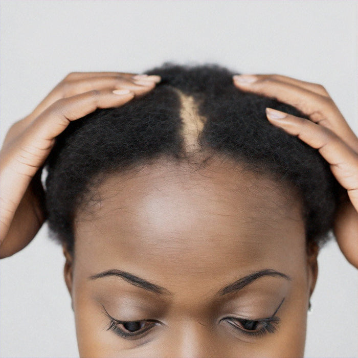 woman suffering from alopecia