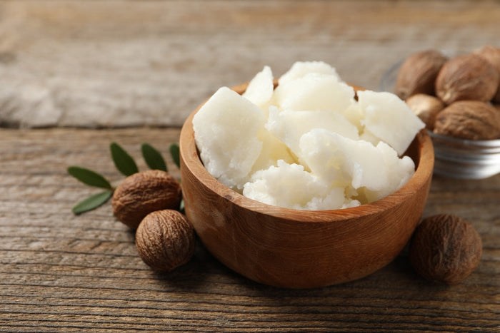 Raw shea butter in a bowl