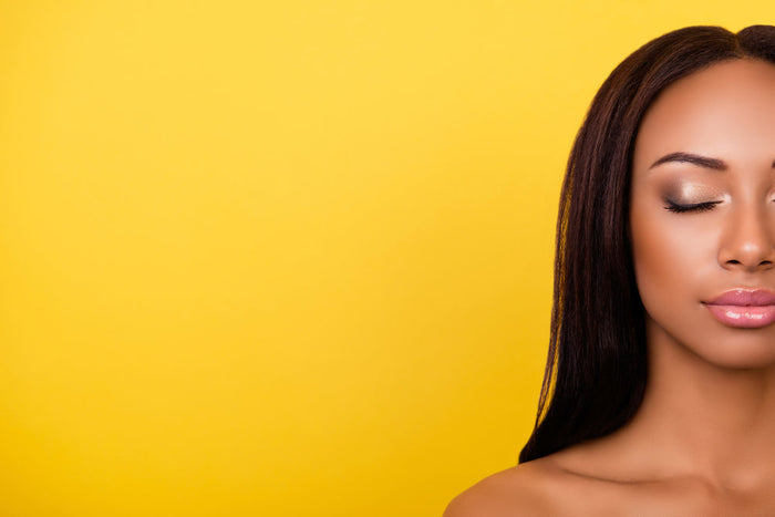 Woman with straight hair