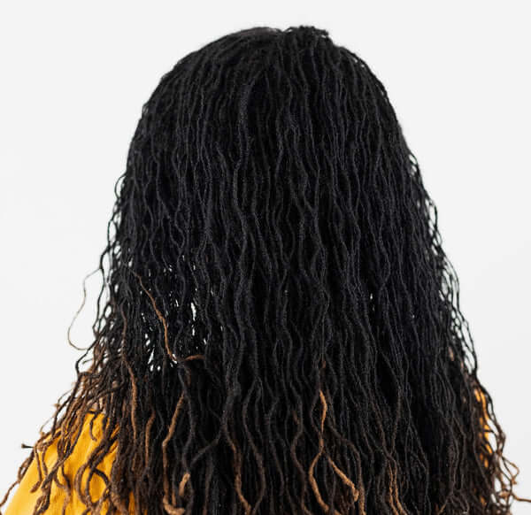 back view of woman with sisterlocks